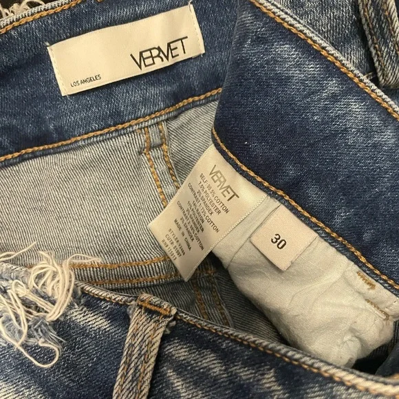 Vervet Women's High Rise Colorblock Panel Flare Southwestern Jeans - Blue - Picture 4 of 8